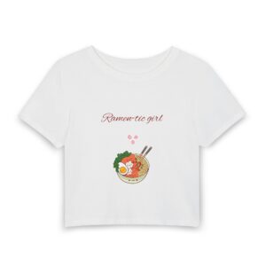 Ramen-tic Girl Baby Tee – Cute Ramen Bowl Graphic Crop Tee