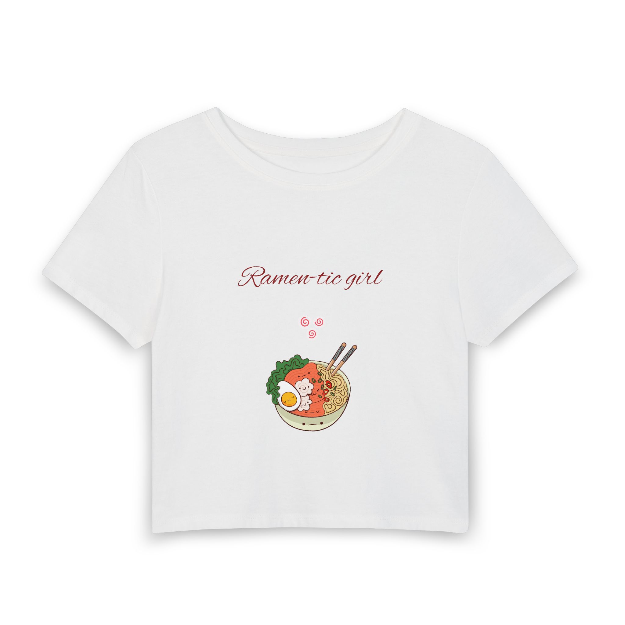 Ramen-tic Girl Baby Tee – Cute Ramen Bowl Graphic Crop Tee