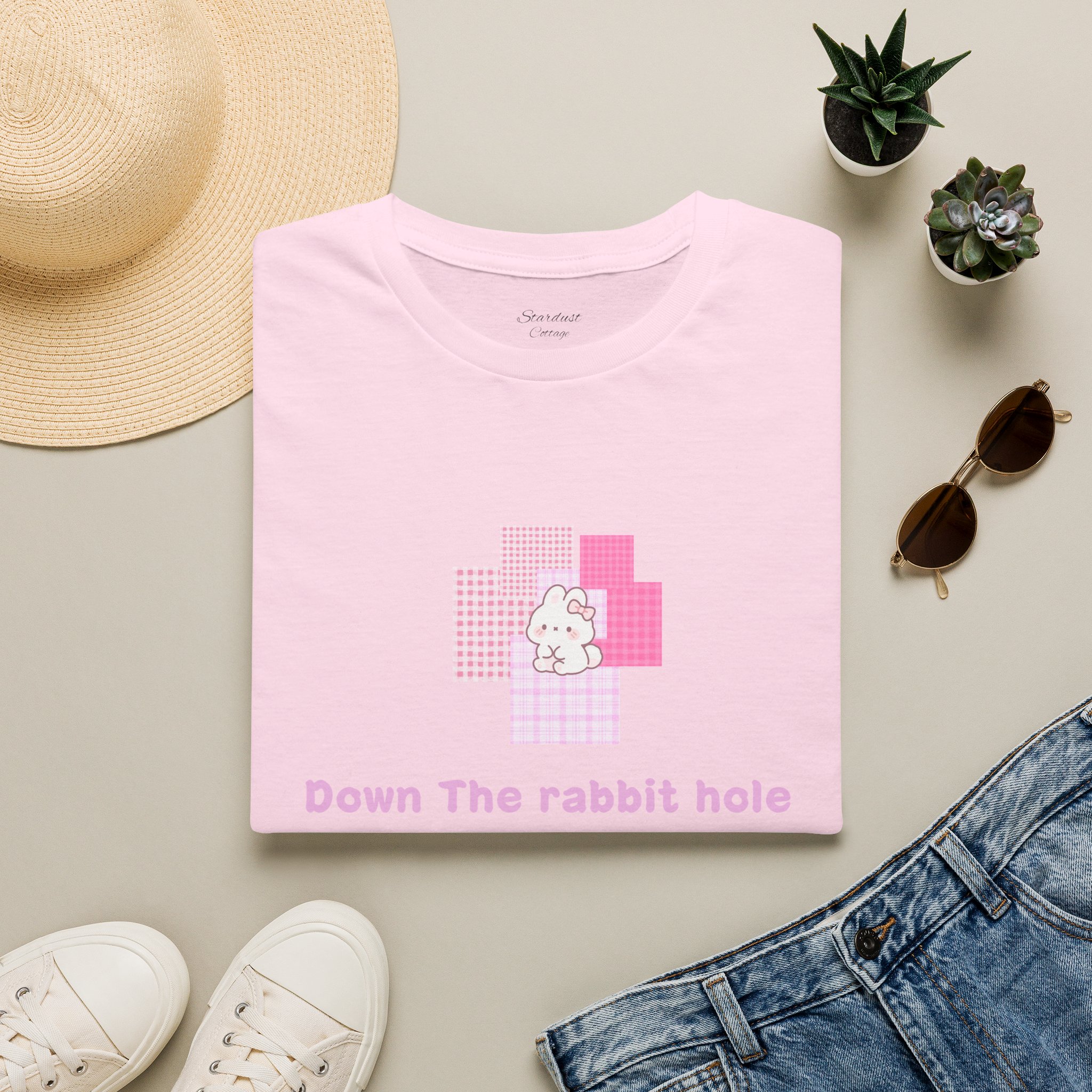 Down the Rabbit Hole T-Shirt – Pastel Bunny Spiral Graphic Tee - Image 17