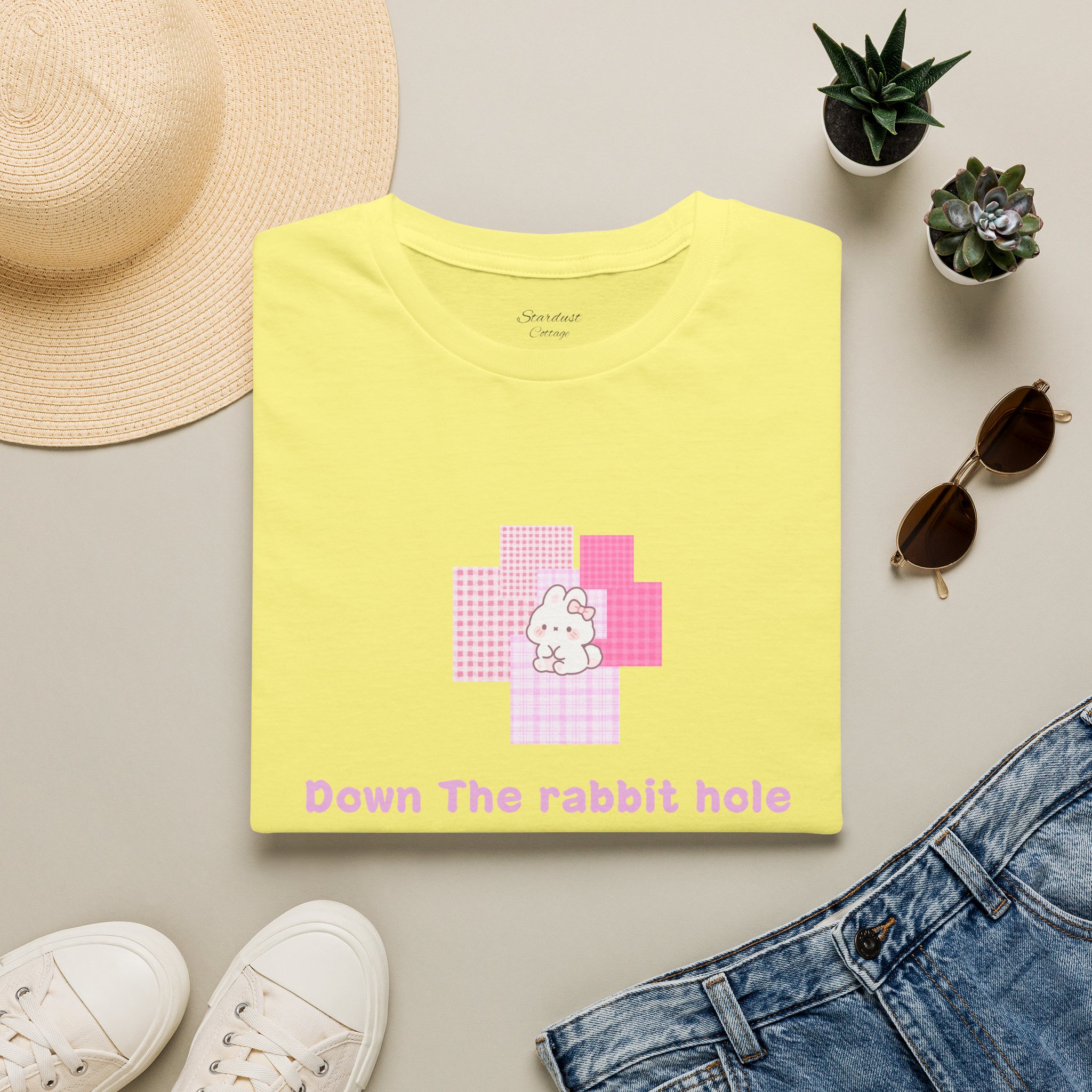 Down the Rabbit Hole T-Shirt – Pastel Bunny Spiral Graphic Tee - Image 9