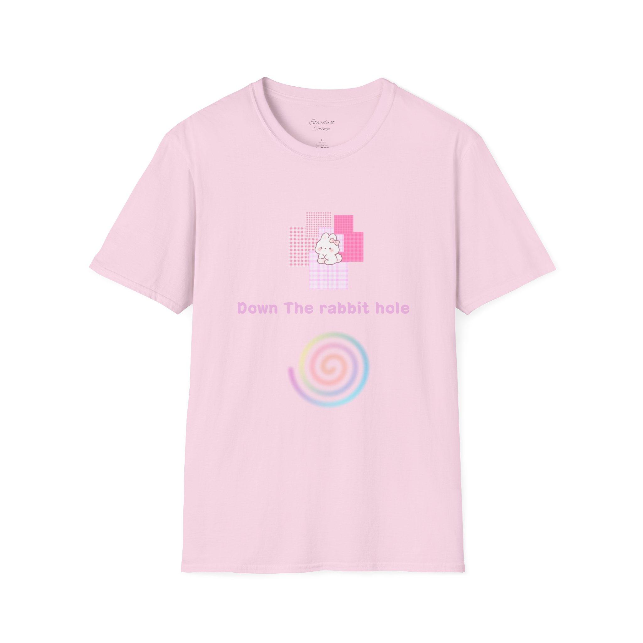 Down the Rabbit Hole T-Shirt – Pastel Bunny Spiral Graphic Tee - Image 19