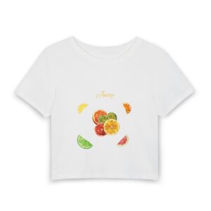 Citrus Slice Women’s Baby Tee — Juicy Fruit Graphic Crop Top
