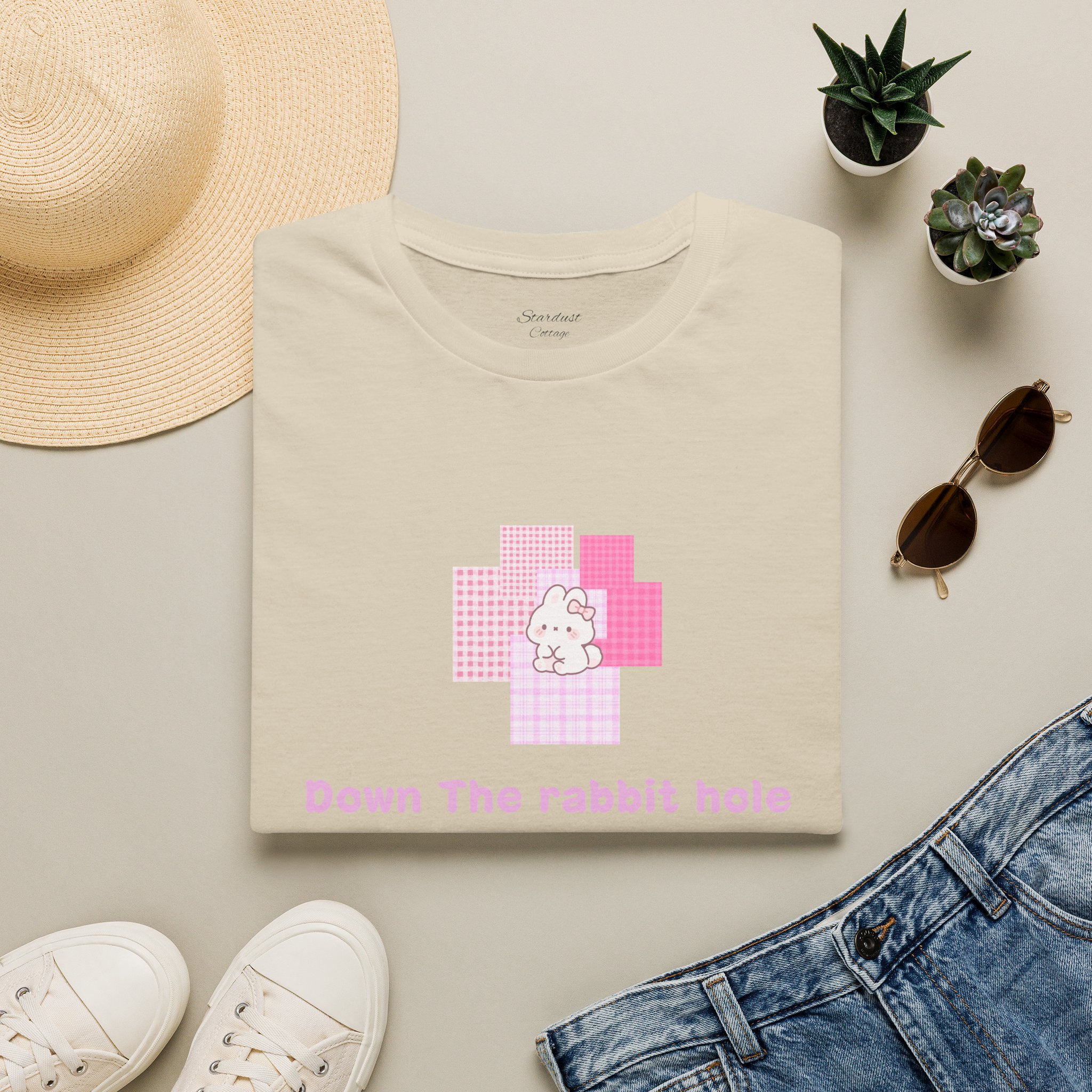 Down the Rabbit Hole T-Shirt – Pastel Bunny Spiral Graphic Tee - Image 5