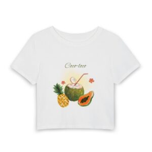 Coco-Loco Tropical Crop Tee — Pineapple & Papaya Summer Shirt