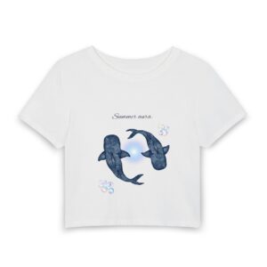 Whale Dance Women's Baby Tee — 'Summer Song' Nautical Crop Top