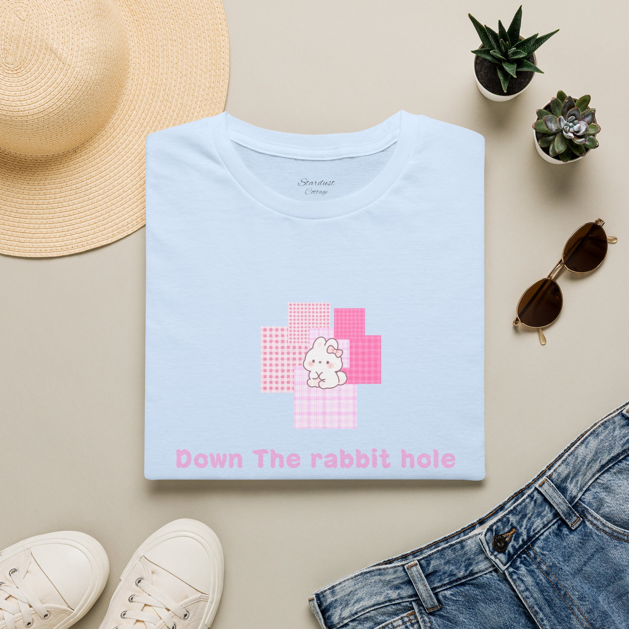 Down the Rabbit Hole T-Shirt – Pastel Bunny Spiral Graphic Tee - Image 13
