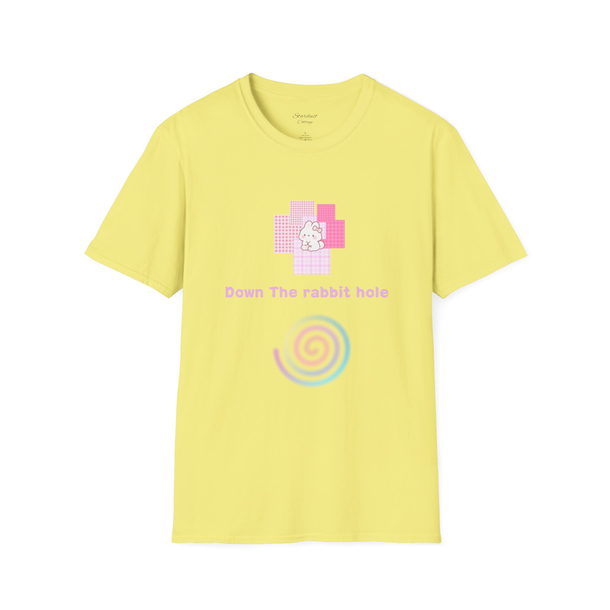 Down the Rabbit Hole T-Shirt – Pastel Bunny Spiral Graphic Tee - Image 11