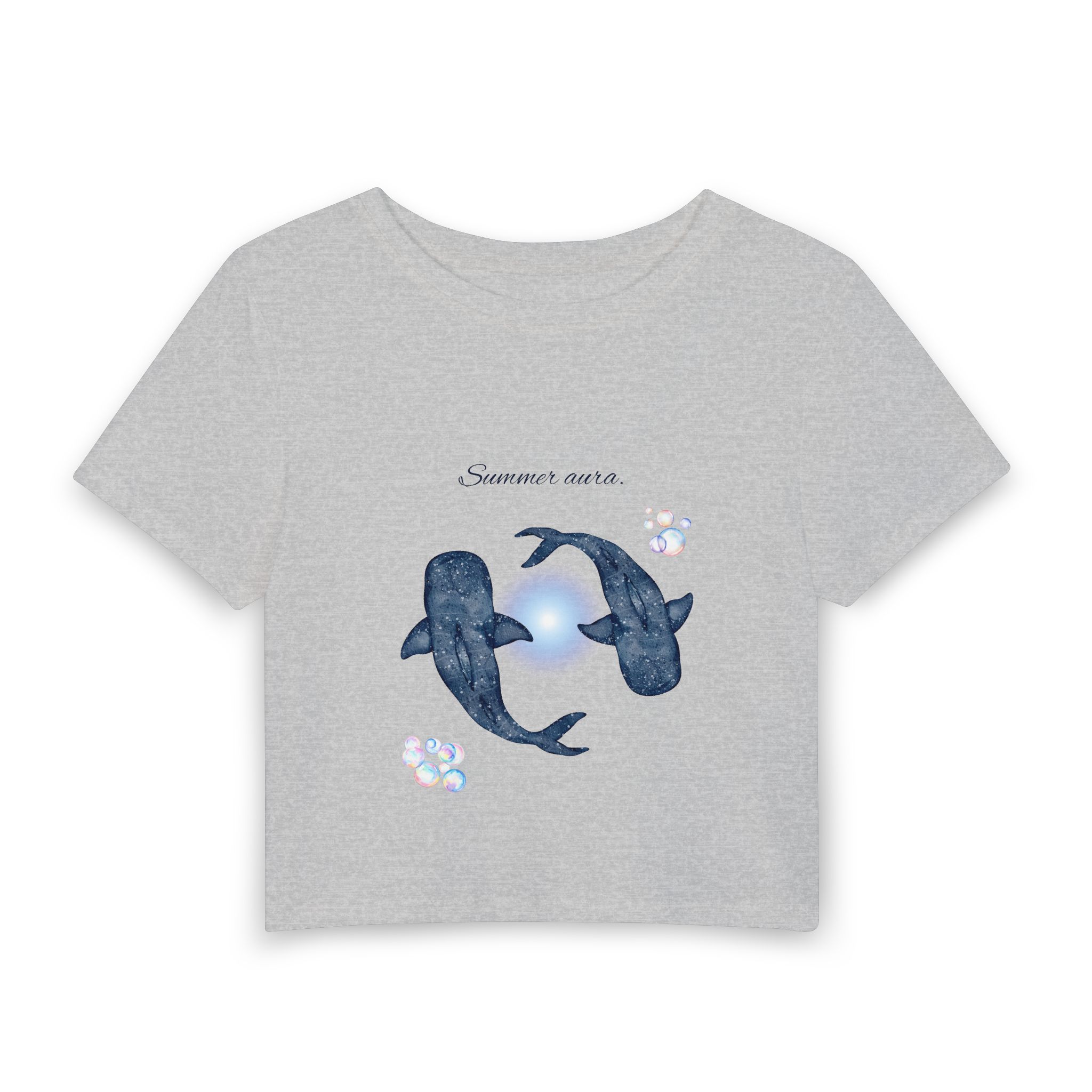 Whale Dance Women's Baby Tee — 'Summer Song' Nautical Crop Top - Image 3