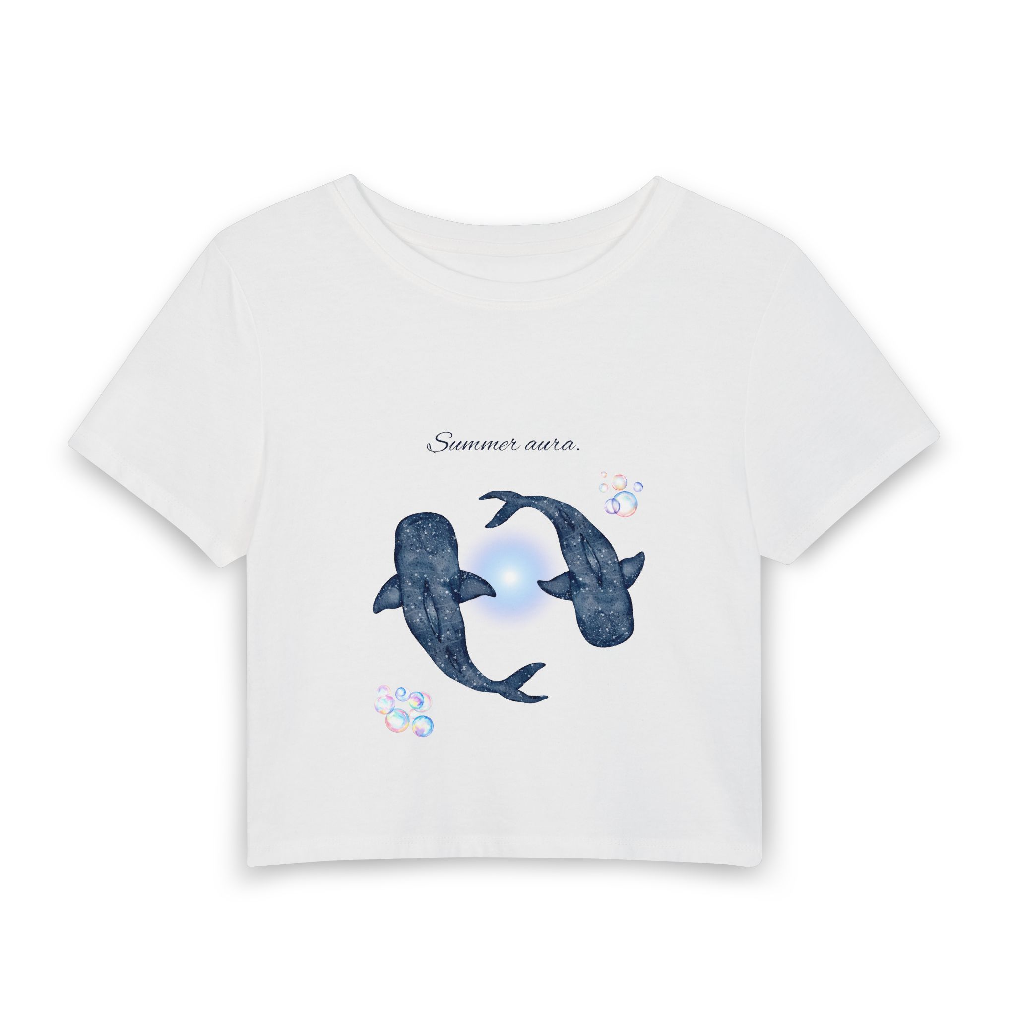 Whale Dance Women's Baby Tee — 'Summer Song' Nautical Crop Top