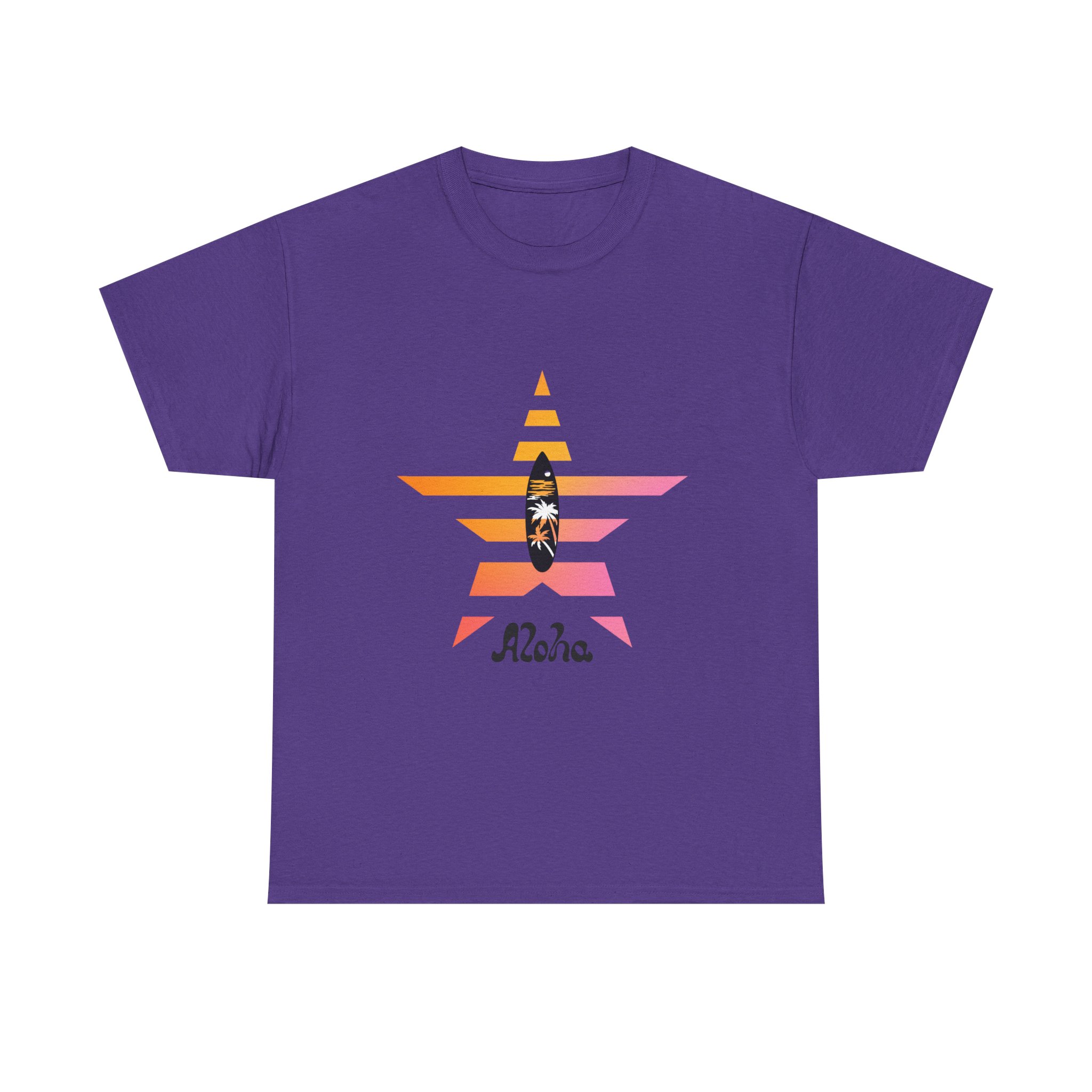 Aloha Surf Star T‑Shirt – Sunset Surfboard Hawaiian Tee - Image 37