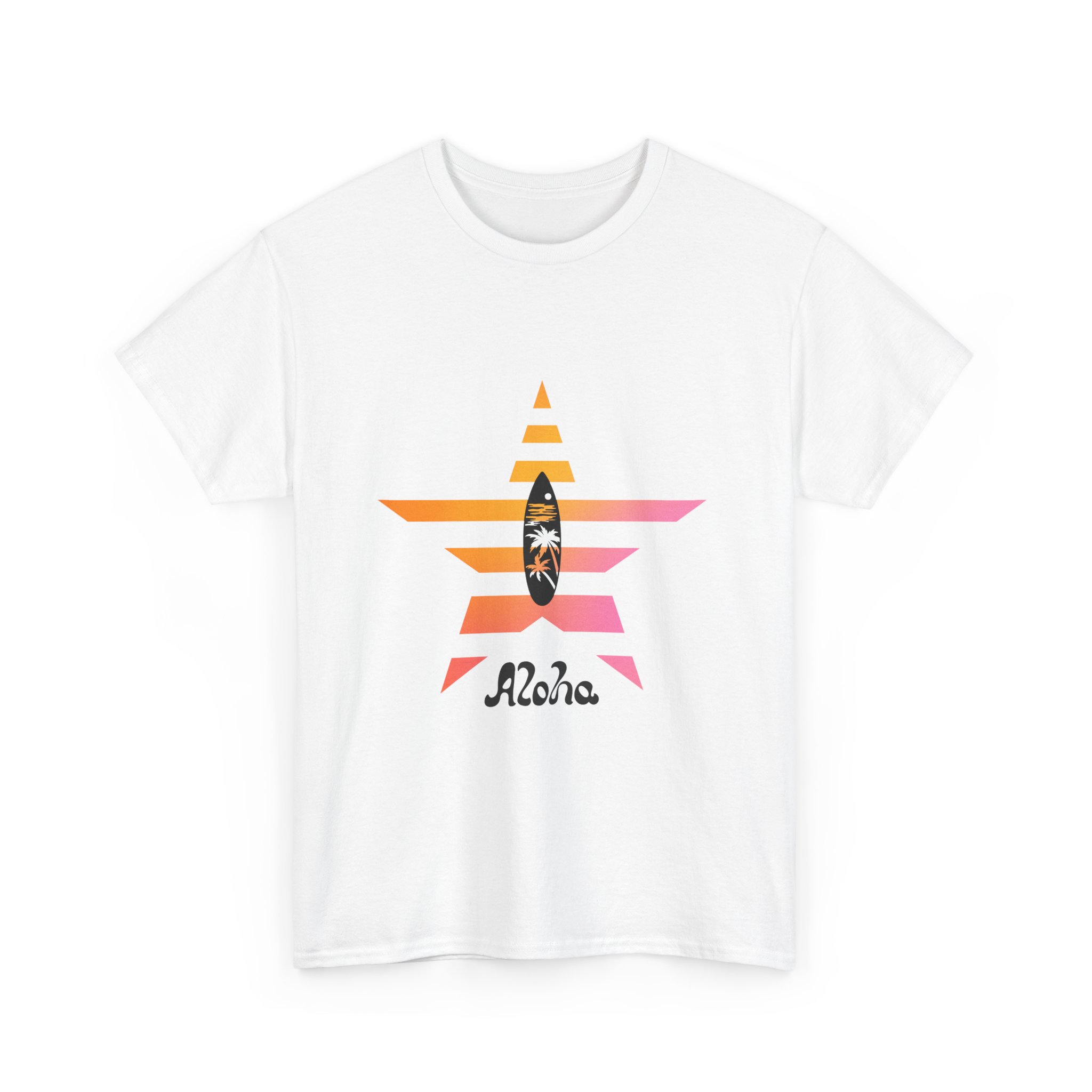 Aloha Surf Star T‑Shirt – Sunset Surfboard Hawaiian Tee - Image 3